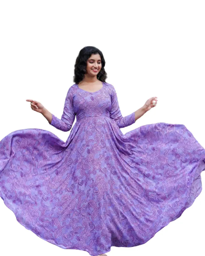 PURPLE COLOURED GEORGETTE GOWN WITH DUPATTA
