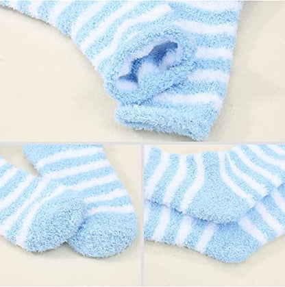 Check My Kart Women's Colorful Soft and Fuzzy Feather Winter Warm Socks without thumb (Pack of 5)