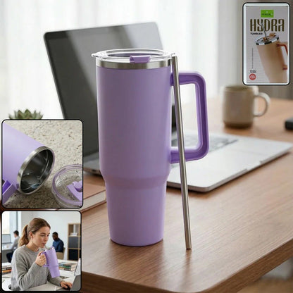 Konvex 1200ml insulated tumbler with handle and straw