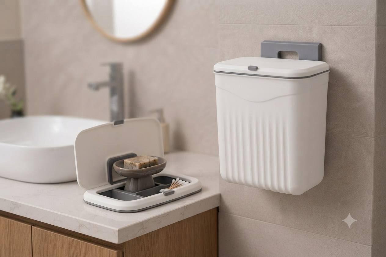 Wall mount dustbin 7 litre with lid