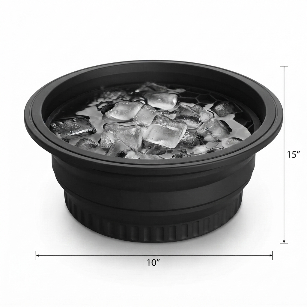 Black Silicone Ice Face Bowl - Cooling Facial Icing Tool for Skincare size chart