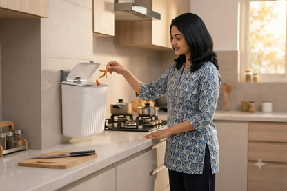 Wall mounted dustbin used in office