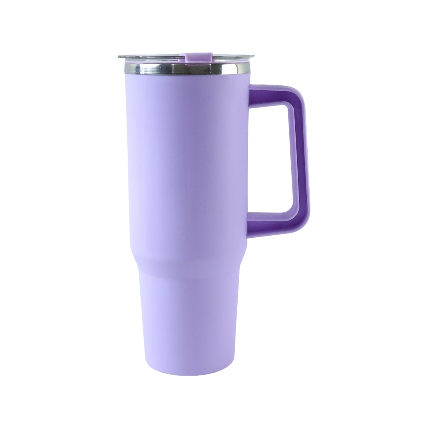 Close-up view of insulated tumbler lid and straw