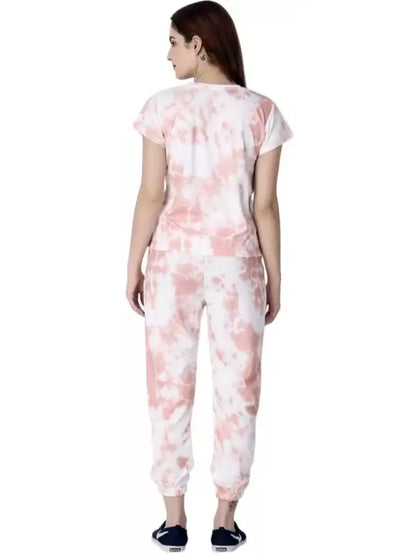 ie and Dye Jogger with T-Shirt | Trouser with T-shirt Full Pair for Women | Gym Outfit |Tights With Tshirt Pair | Track pant with Tshirt Pair