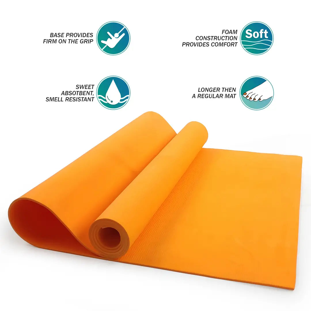 DecorSecrets Anti-Skid Yoga Mat for Men  Women, Exercise for Gym/Home Workout Fitness Green 6 mm Yoga Mat (Orange)