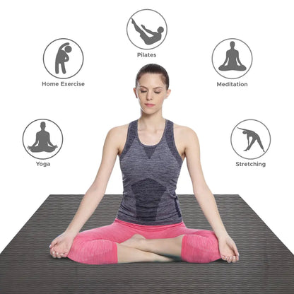 DecorSecrets Anti-Skid Yoga Mat for Men  Women, Exercise for Gym/Home Workout Fitness Green 6 mm Yoga Mat (Black)
