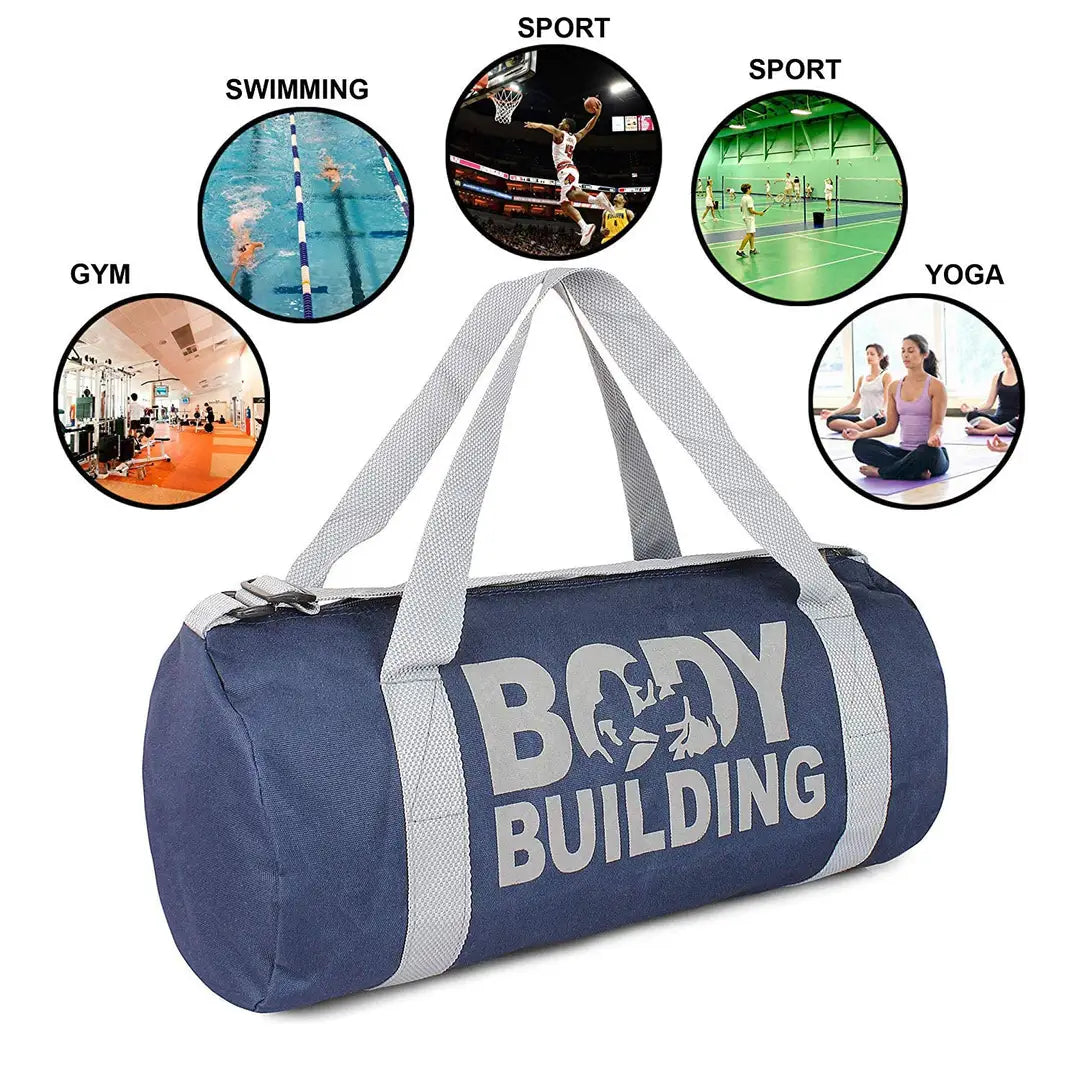 Combo Set of Gym Bag Duffel Bag with Shoulder Strap for Men  Women with Blue Wrist Support Band for Daily Exercise