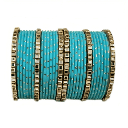 "Elegant Square Kundan Stone Brass Kada Bangles Set for Women and Girls"