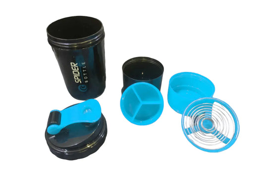 Stylish Spider Shaker Bottle For Gym And Multi Purpose 500ml (Blue,1Pcs)